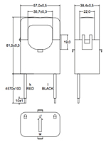 Dimensional Drawing for P4019 400 Ampere (A) Split Core Current Transformers